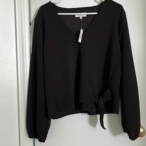 Madewell / Texture and Thread, NWT, black front tie top #Madewell